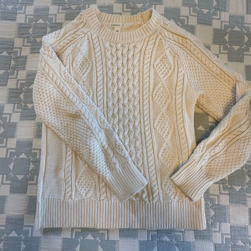 Crewcuts cotton cable knit sweater 10-12